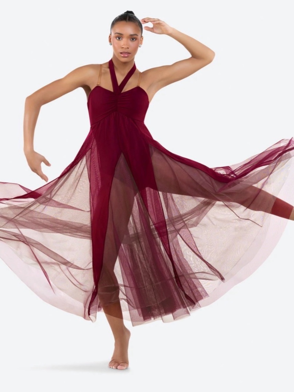 Revolution Dancewear Sonata in Burgundy. Adult Medium